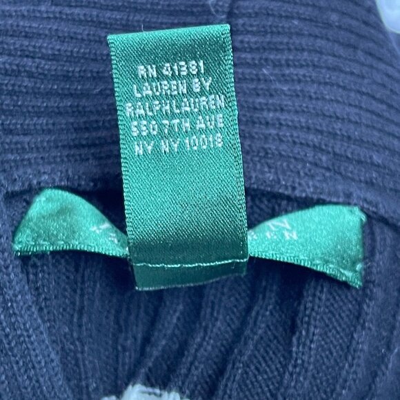 Lauren Ralph Lauren Womens Striped Ribbed Pullover Sweater Petite Small Black - Picture 6 of 9